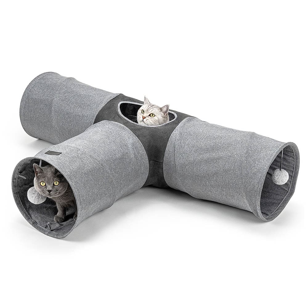 Lionto 3-vägs lektunnel för katter - L 30 x B 120 x H 80 cm