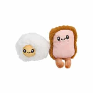 Little&Bigger Breakfast Club Stekt Ägg & Toast Mjuka Kattleksaker 2-pack