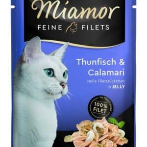 Miamor Feine Filets i Gelé Tonfisk & Bläckfisk 24 x 100 g för katter