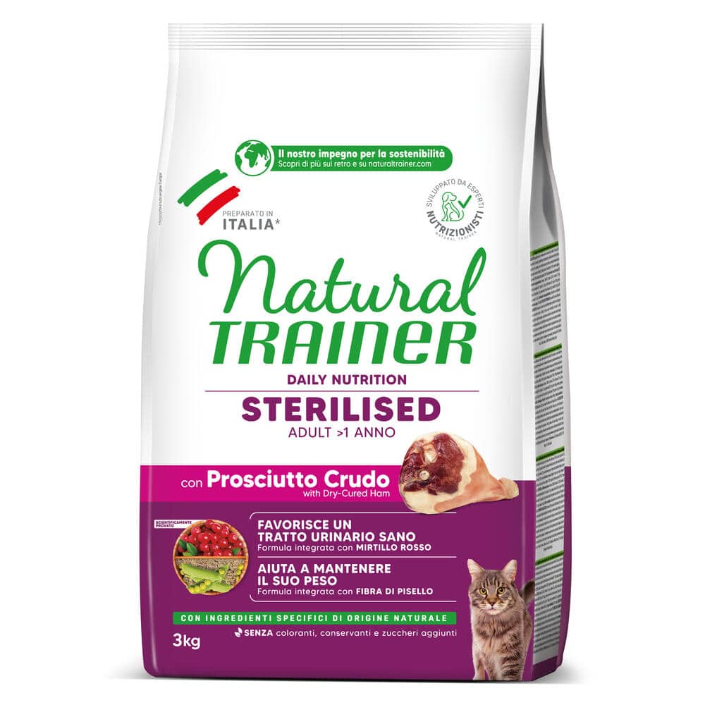 Natural Trainer Sterilised med råskinka - Ekonomipack: 2 x 3 kg