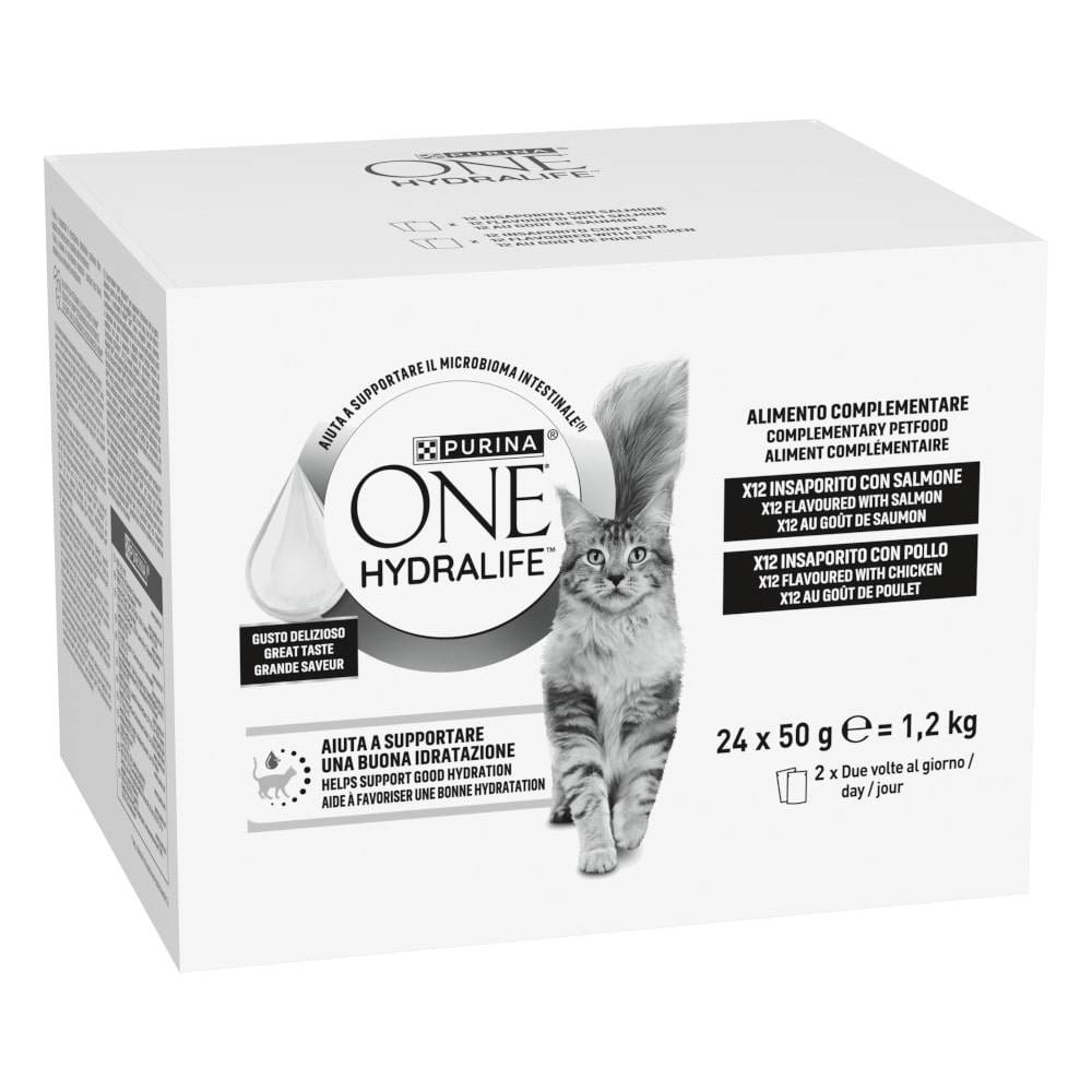 PURINA ONE Hydralife Cat Liquid 24 x 50 g - Mixpack (2 sorter)