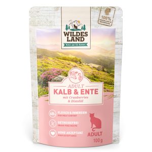 Wildes Land Cat 12 x 100 g - Kalv & Anka med tranbär