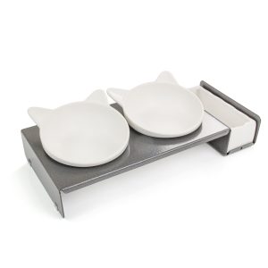 CanadianCat Company foderbar Cat Diner - Metall: 2 x 250 ml, Ø 15 cm