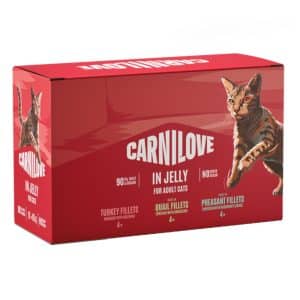 Ekonomipack: Carnilove Cat i portionspåse 48 x 85 g - Mixpack i gelé (3 sorter)