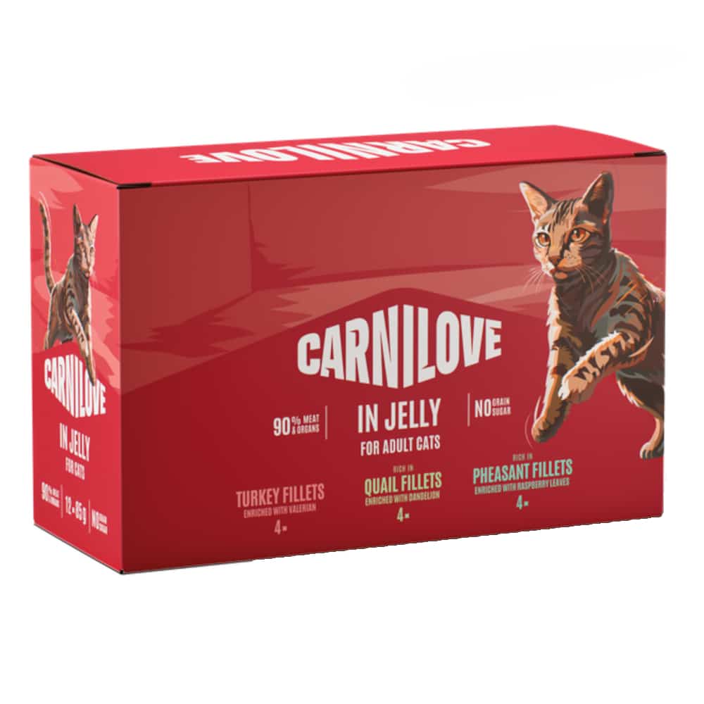 Ekonomipack: Carnilove Cat i portionspåse 48 x 85 g - Mixpack i gelé (3 sorter)