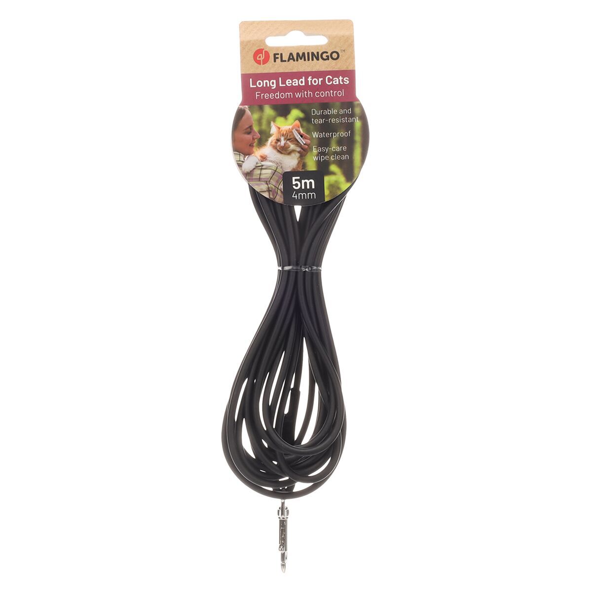 Flamingo Caspar Koppel till Katt Svart 5 meter