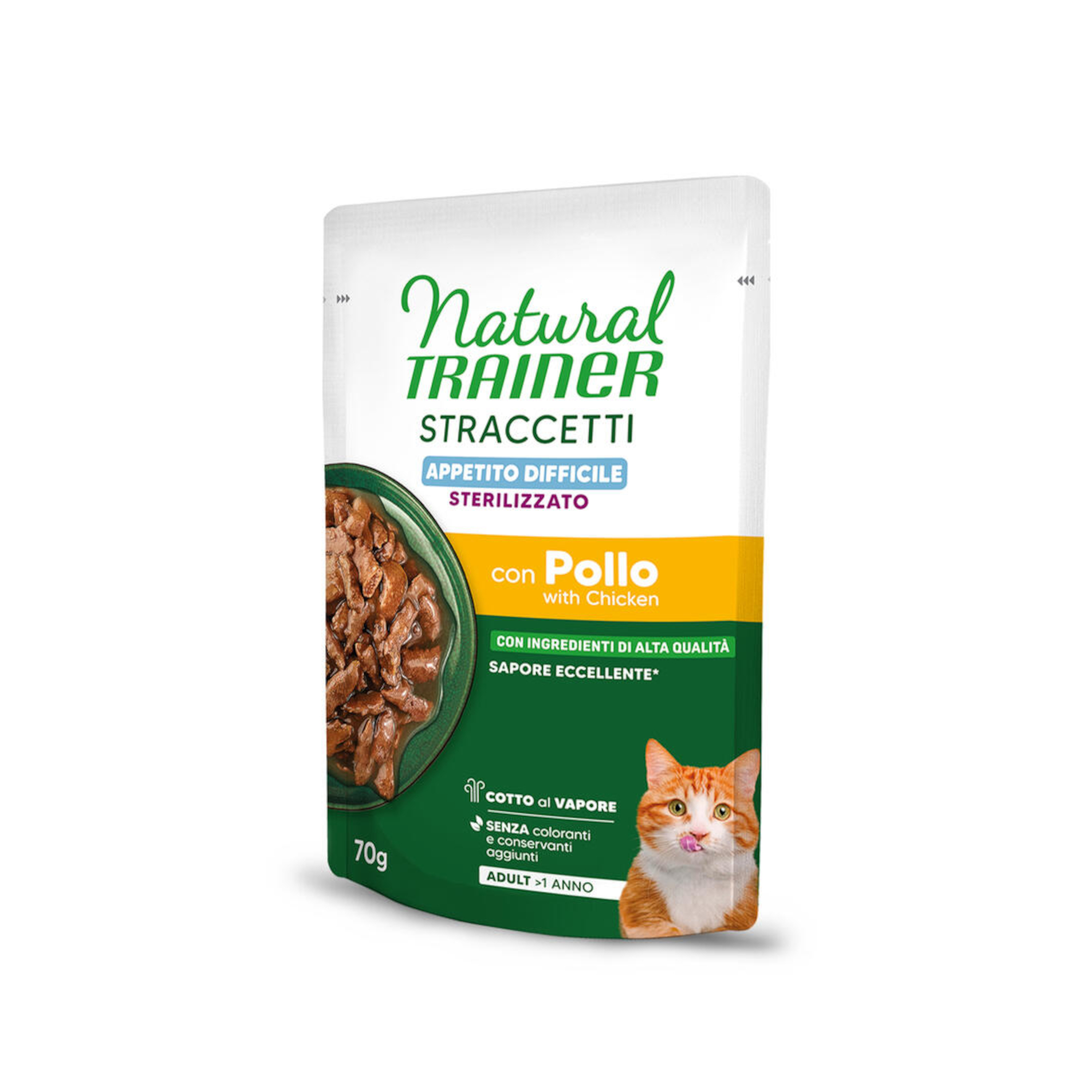 Natural Trainer Straccetti Difficult Appetite Sterilised strimlor i sås - 56 x 70 g med kyckling