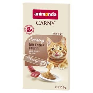 animonda Carny Adult Creamy - 6 x 16 g anka & taurin