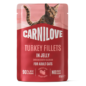 Adult Pouch Jelly med Kalkon och Valeriana Våtfoder för Katt - 24 st x 85 g