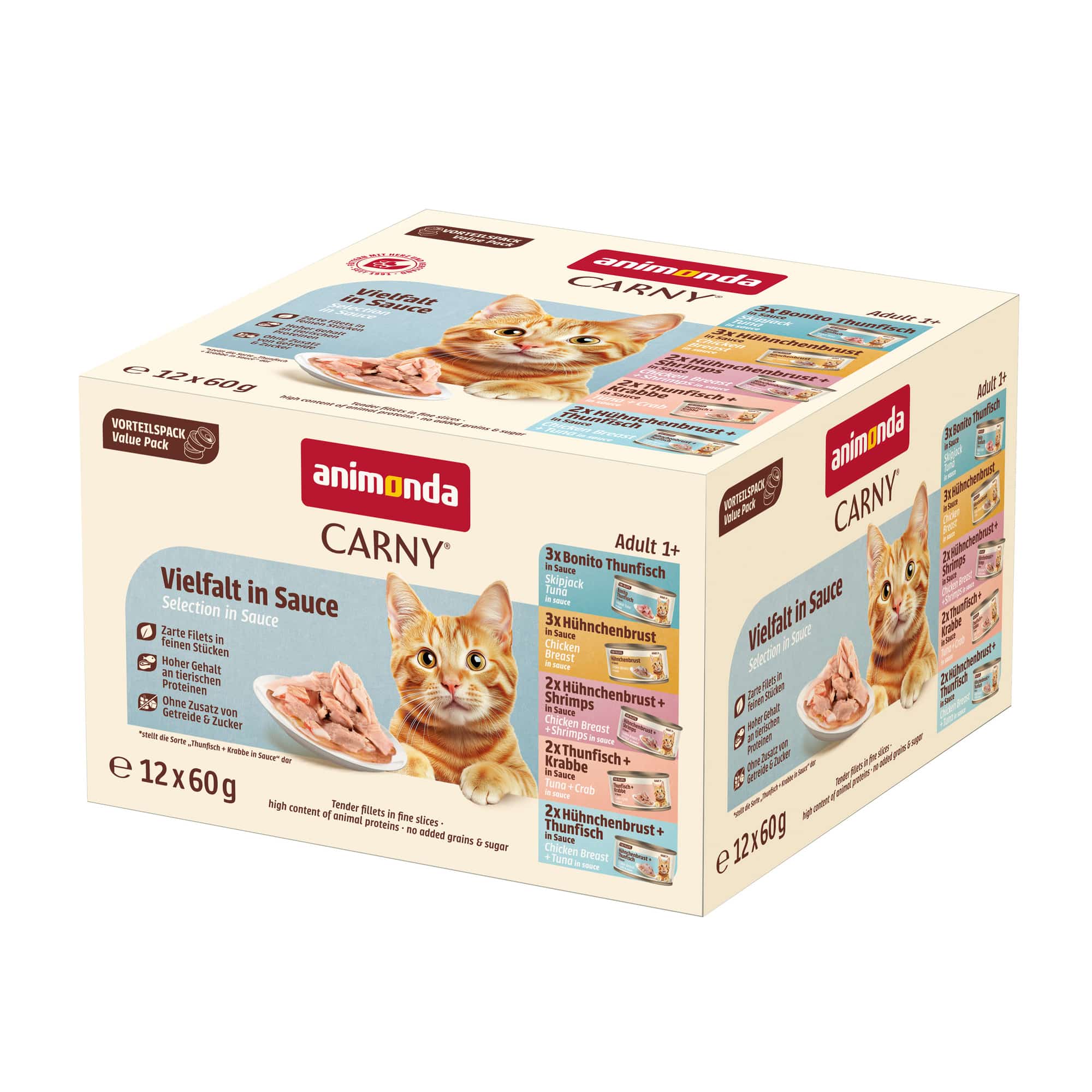 animonda Carny Adult Fine Fillets i sås 12 x 60 g - Mixpack (5 sorter)