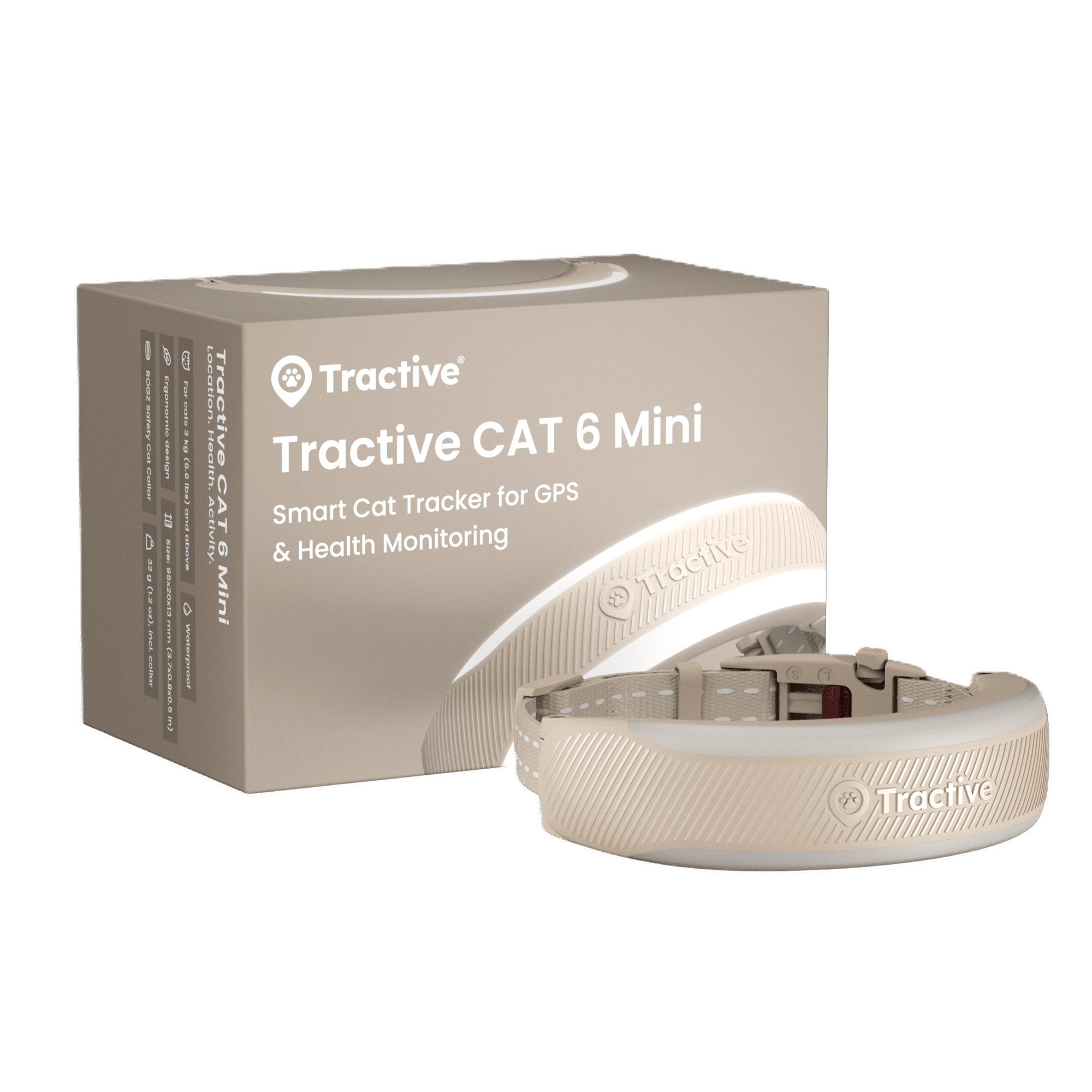 CAT 6 Mini GPS Brun - Katt - Katthalsband - Tractive - ZOO.se
