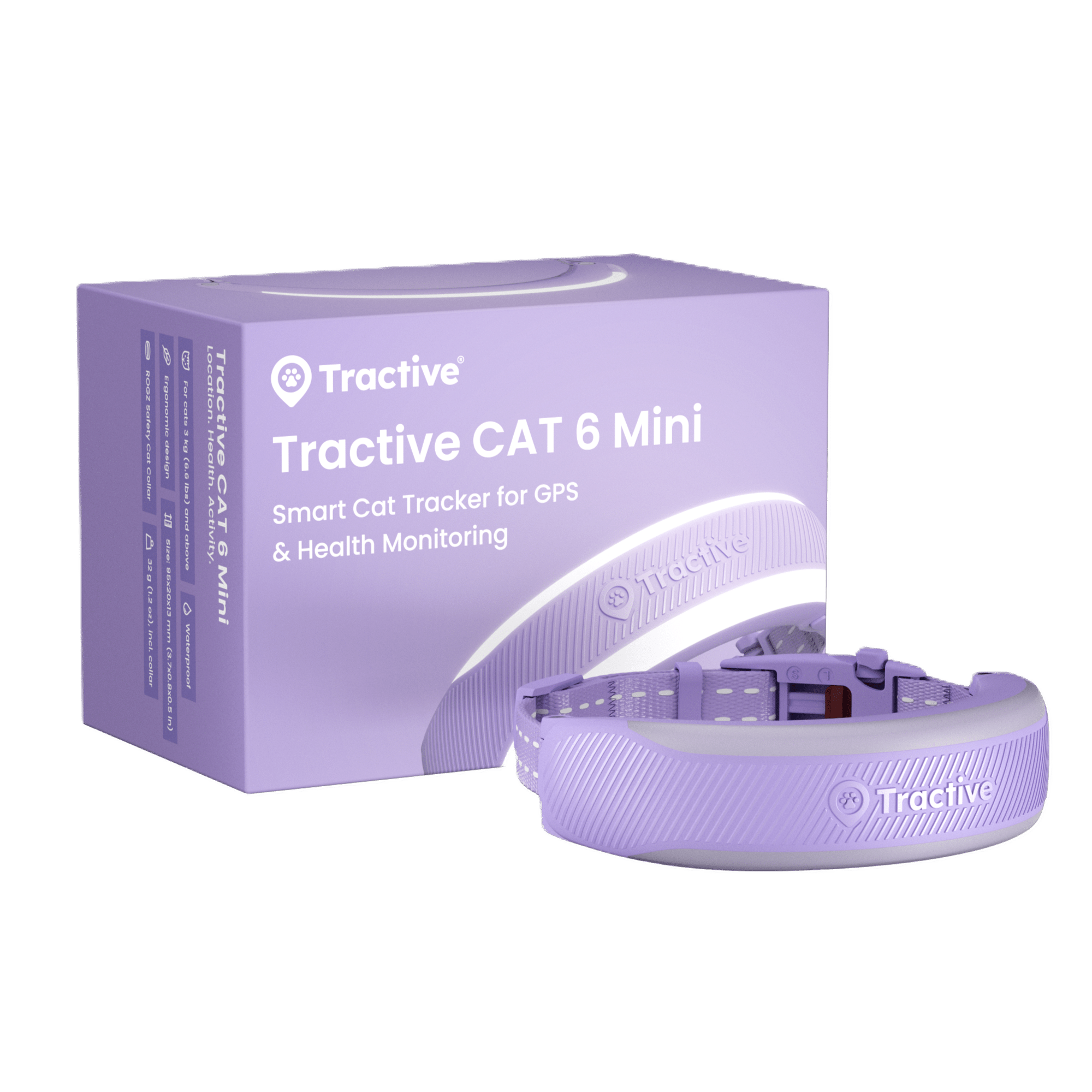 CAT 6 Mini GPS Lavendel - Katt - Katthalsband - Tractive - ZOO.se