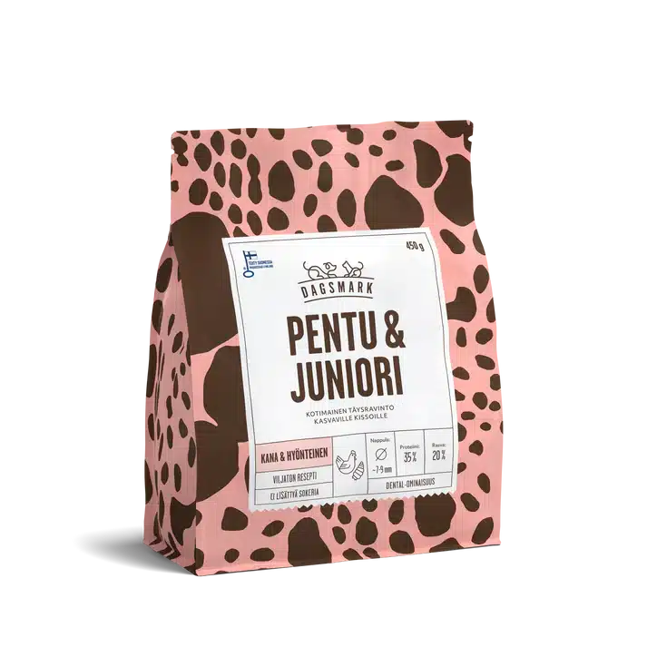 Dagsmark Kattunge & Junior Kyckling–Insekt Kattmat 450 g