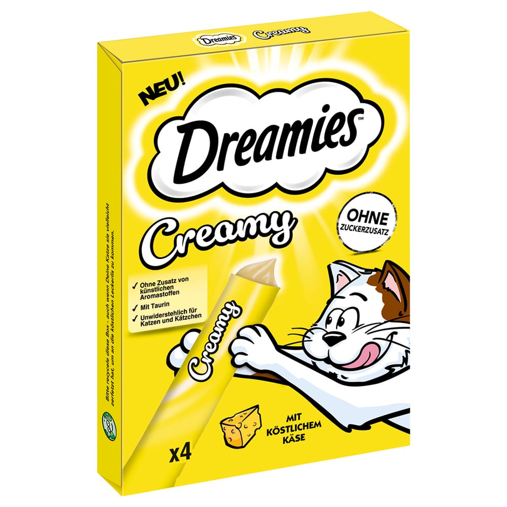 Dreamies Creamy Snacks - Ekonomipack: ost (44 x 10 g)