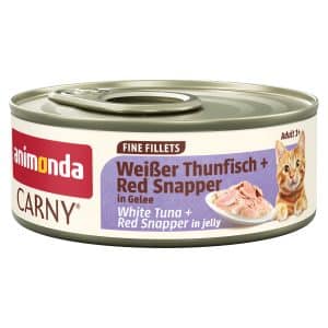 Ekonomipack: animonda Carny Adult Fine Fillets i gelé 24 x 60 g - Vit tonfisk & röd snapper