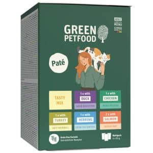 Green Petfood Adult Paté 6 x 85 g kattmat - Blandpack (5 sorter)