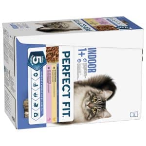 Perfect Fit Indoor 1+ - Ekonomipack mixpack: kyckling & lax (48 x 85 g)