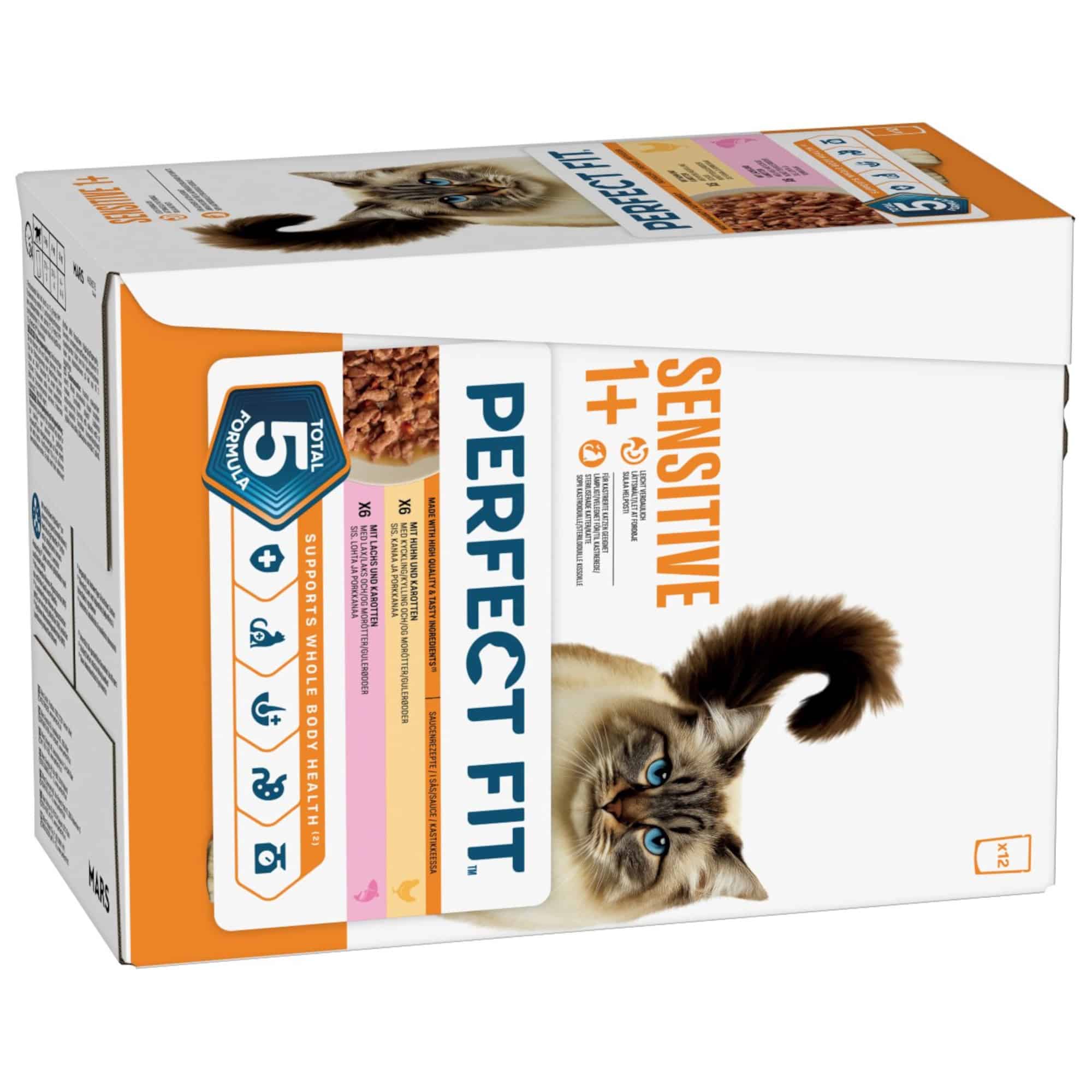 Perfect Fit Sensitive 1+ - Mixpack kyckling + lax (12 x 85 g)