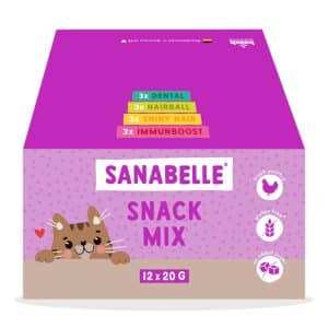 Sanabelle Snack Mix med 4 sorter för katter - 12 x 20 g
