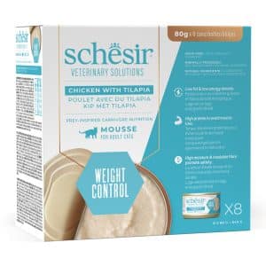 Schesir Veterinary Solutions Weight Control 8 x 80 g - Kyckling & tilapia