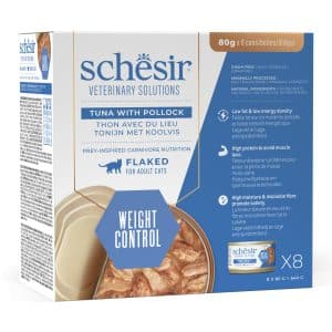 Schesir Veterinary Solutions Weight Control 8 x 80 g - Tonfisk & sej
