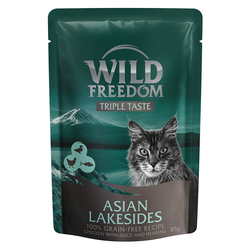 Wild Freedom Triple Taste Pouches 8 x 85 g - Asian Lakesides - Kyckling med anka & sill