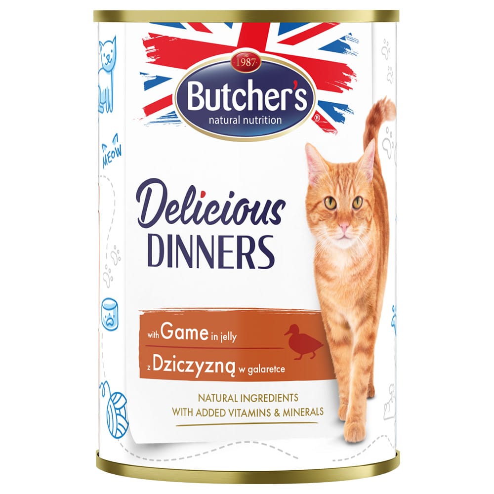 Butcher's Delicious Dinners Katt 24 x 400 g - Vilt