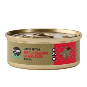 Cosma Nature Christmas Edition: Tonfisk med lax & babymussla 4 x 50 g Cosma Nature Christmas Edition 4 x 50 g