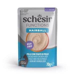 Ekonomipack: Schesir Functions Mousse 24 x 70 g - Hairballs kyckling & kycklinglever