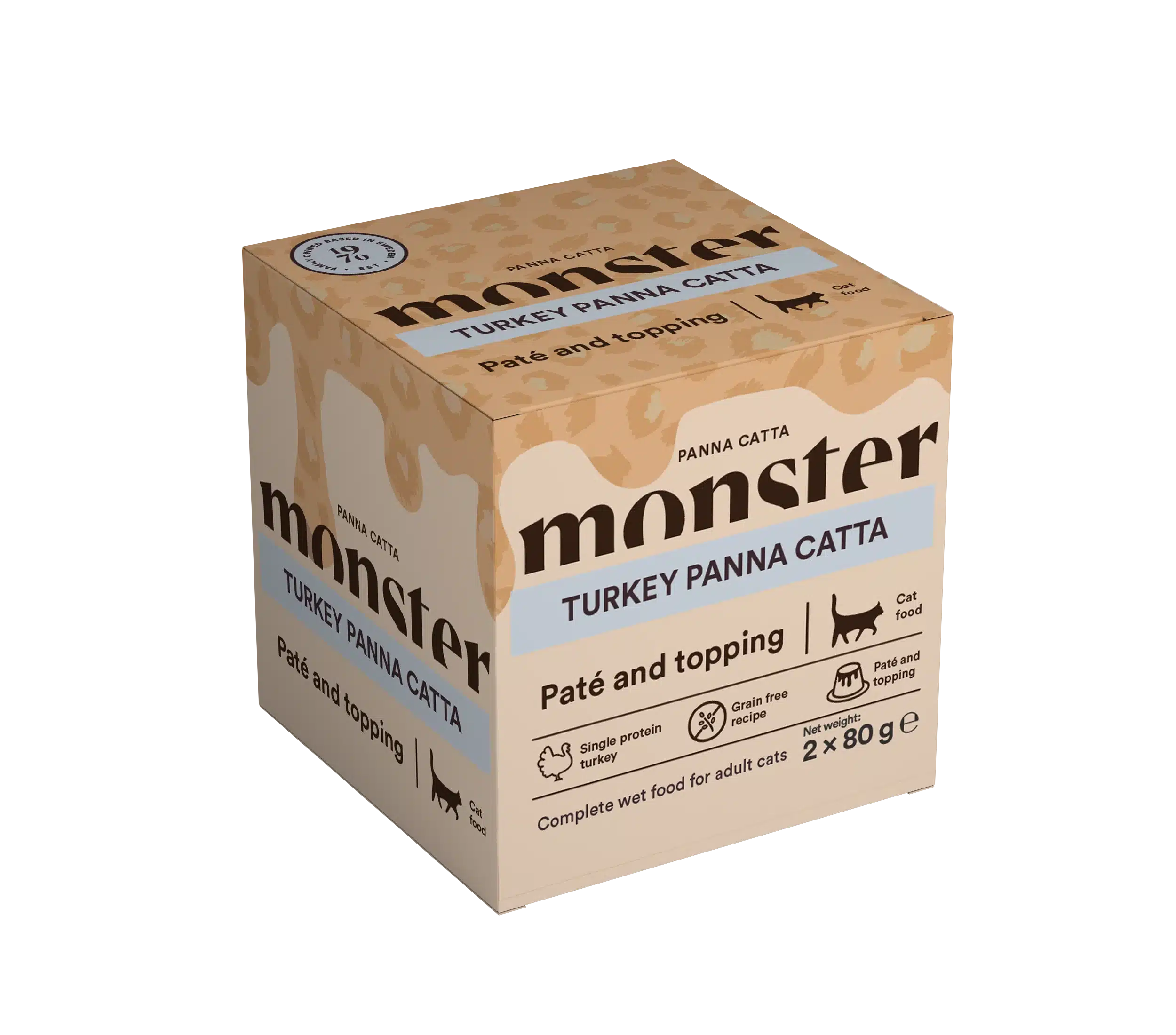 Monster Cat Panna Catta Turkey för katten 2 x 80 g