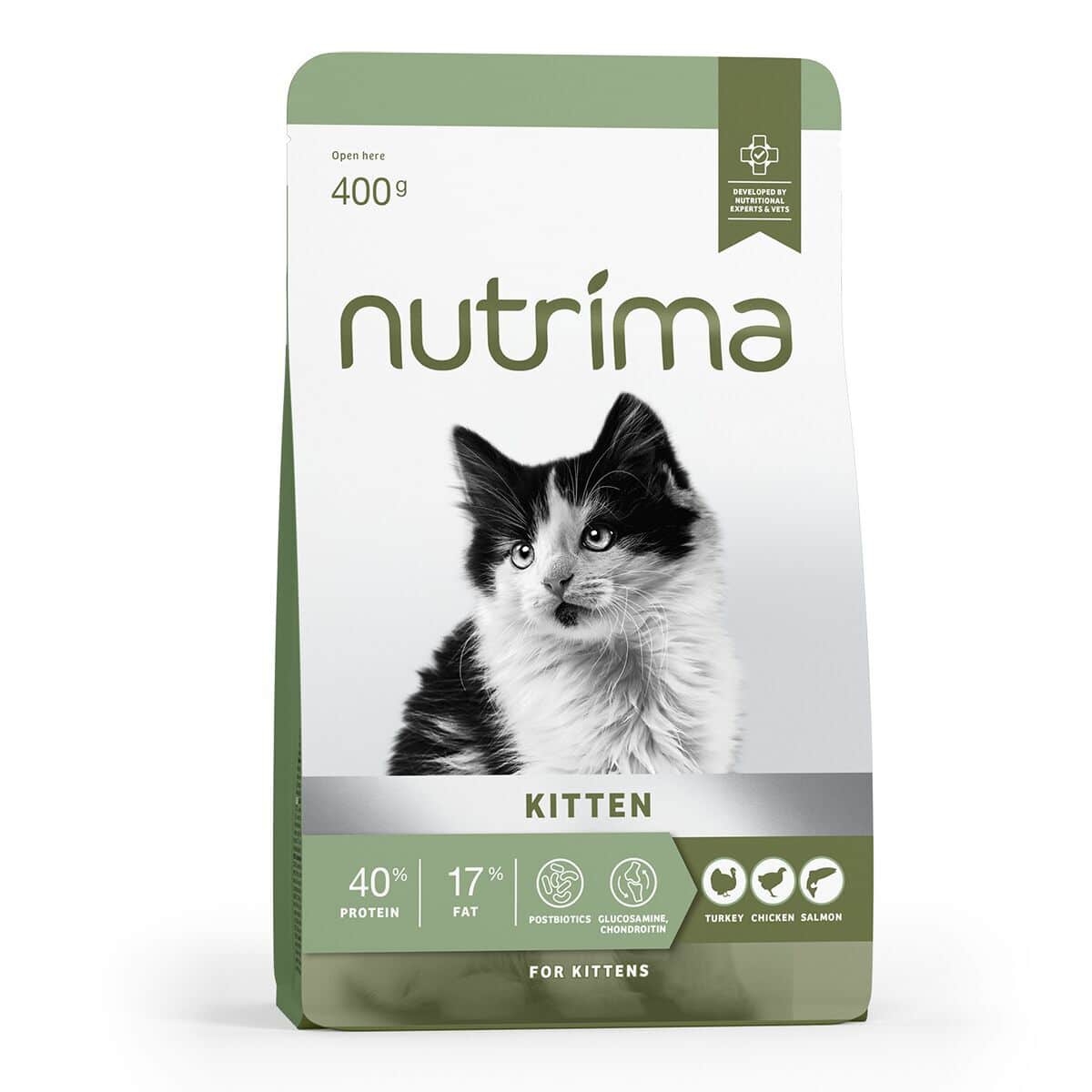 Nutrima Kitten Turkey, Chicken & Salmon Torrfoder till Kattunge