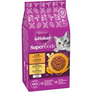 Whiskas 1+ Superfoods mixpack i gelé 6 x 50 g - Anka + Kycklinglever
