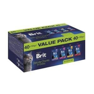 Brit Premium by Nature Cat Adult Value Pack Chunks in Gravy Våtfoder till Katt 40x100g