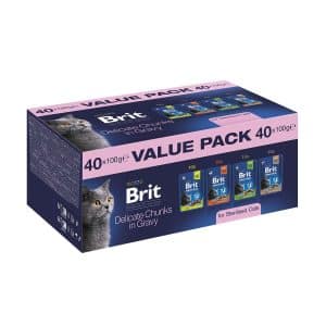 Brit Premium by Nature Cat Sterilised Adult Value Pack Chunks in Gravy Våtfoder till Katt 40x100g