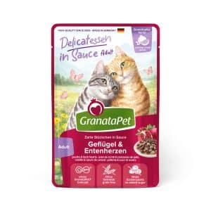 GranataPet Delicatessen i sås 12 x 100 g - Fjäderfä & ankhjärta