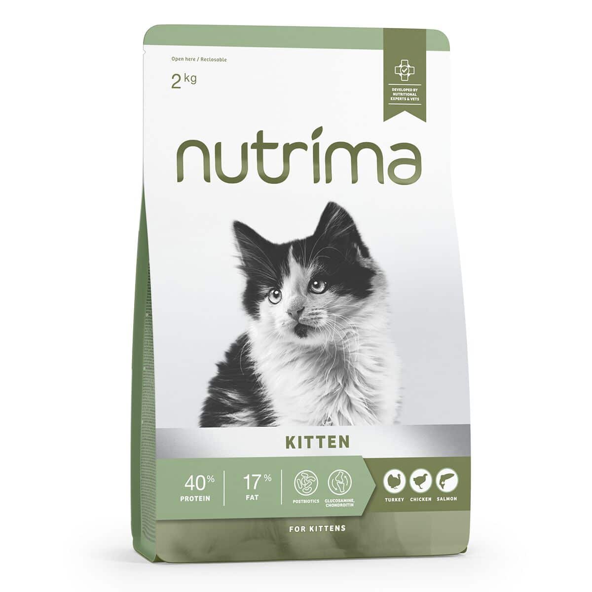 Nutrima Kitten Turkey, Chicken & Salmon Torrfoder till Kattunge