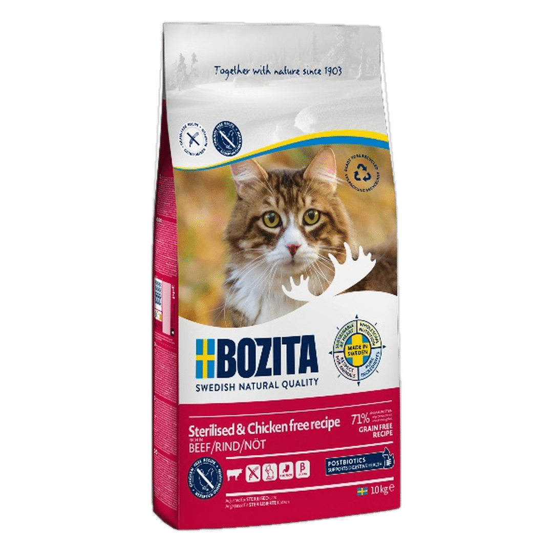Bozita Torrfoder Sterilised Beef Kycklingfritt 10 kg - Katt - Kattfoder & kattmat - Torrfoder till katt - Bozita Katt - ZOO.se
