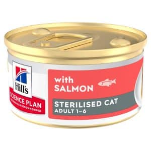 Hill's Science Plan Adult Sterilised Mousse - Ekonomipack: Lax (48 x 85 g)