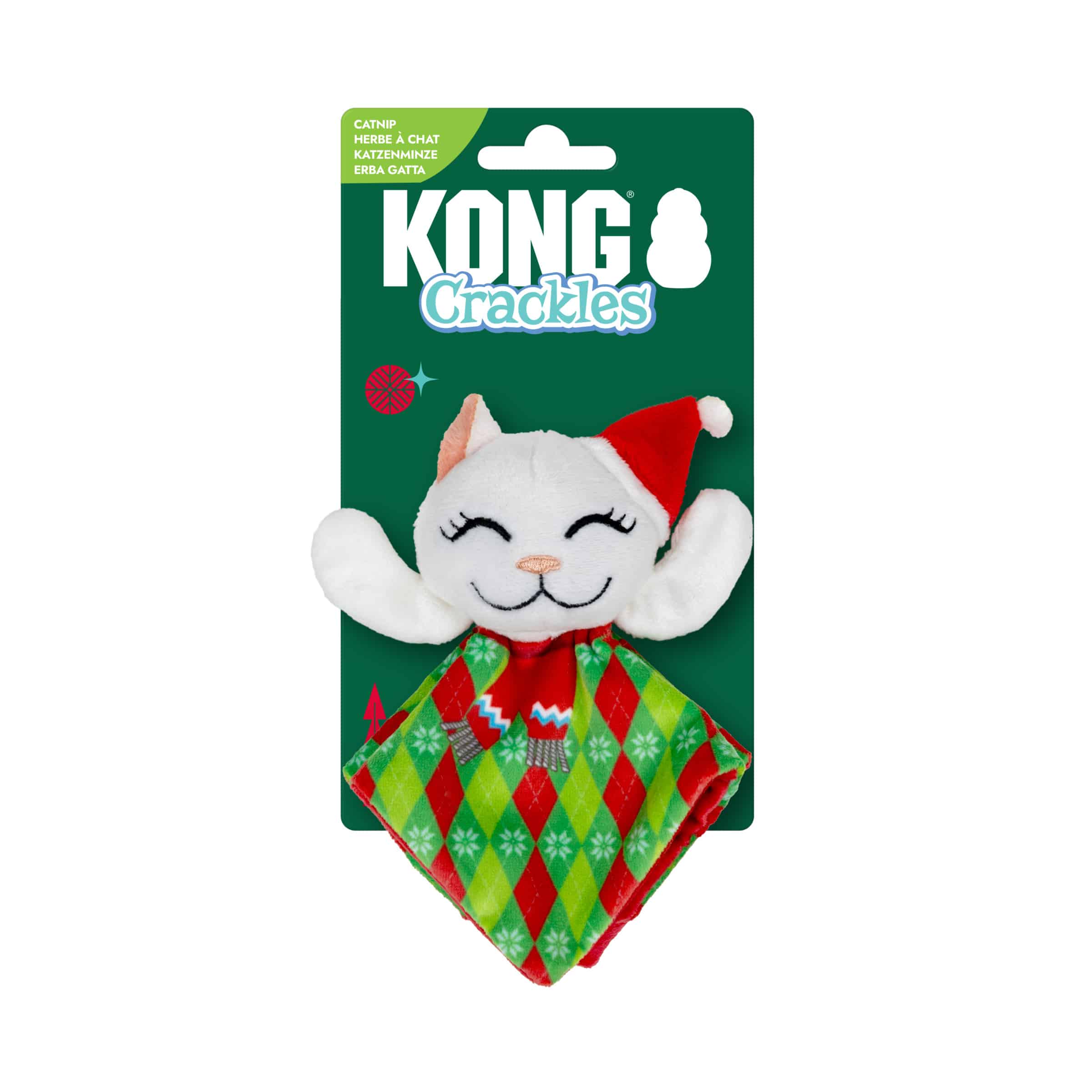Holiday Crackles Santa Kitty Argyle Kattleksak