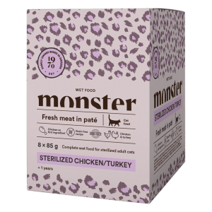 Monster Våtfoder Sterilized Kyckling & Kalkon 8 x 85 g - Katt - Kattfoder & kattmat - Blötmat & våtfoder till katt - Monster Pet Food - ZOO.se