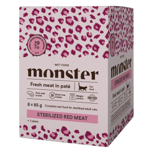 Monster Våtfoder Sterilized Red Meat 8 x 85 g - Katt - Kattfoder & kattmat - Blötmat & våtfoder till katt - Monster Pet Food - ZOO.se